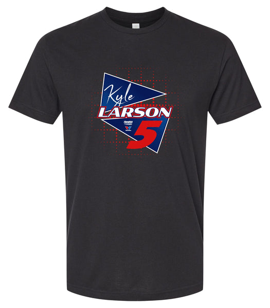 Kyle Larson - Valvoline #5 Nascar Offic. LIC. Unisex Cotton Crew Neck T-Shirt - Large Front Retro Design