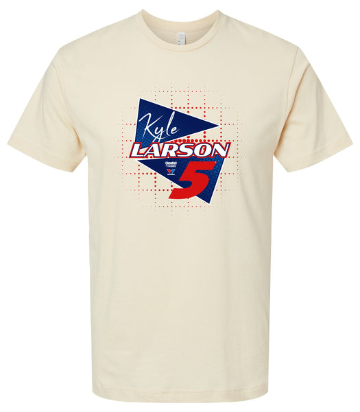 Kyle Larson - Valvoline #5 Nascar Offic. LIC. Unisex Cotton Crew Neck T-Shirt - Large Front Retro Design