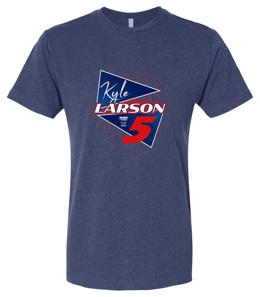 Kyle Larson - Valvoline #5 Nascar Offic. LIC. Unisex Cotton Crew Neck T-Shirt - Large Front Retro Design