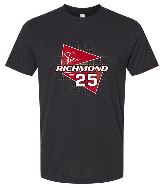 Tim Richmond #25 Nascar Offic. LIC. Unisex Cotton Crew Neck T-Shirt - Large Front Retro Design