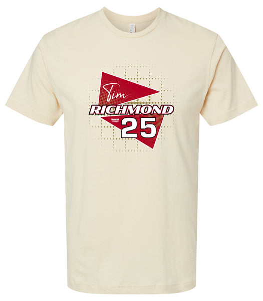 Tim Richmond #25 Nascar Offic. LIC. Unisex Cotton Crew Neck T-Shirt - Large Front Retro Design
