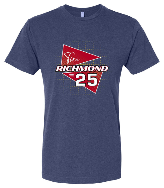 Tim Richmond #25 Nascar Offic. LIC. Unisex Cotton Crew Neck T-Shirt - Large Front Retro Design