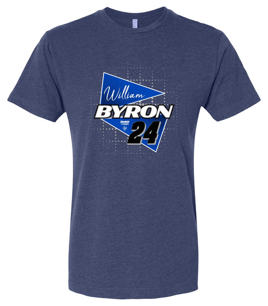 William Byron - HP #24 Nascar Offic. LIC. Unisex Cotton Crew Neck T-Shirt - Large Front Retro Design