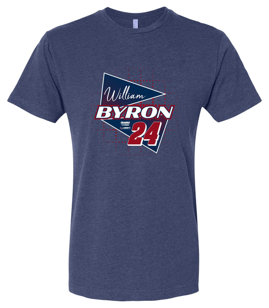 William Byron - Liberty Univesity #24 Nascar Offic. LIC. Unisex Cotton Crew Neck T-Shirt - Large Front Retro Design