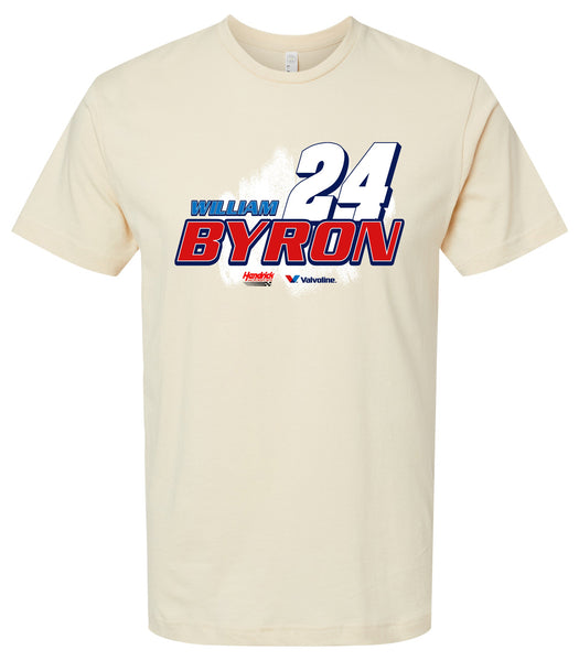 William Byron - Valvoline #24 Nascar Offic. LIC. Unisex Cotton Crew Neck T-Shirt - Large Front Paint Design