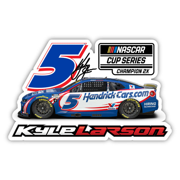Kyle Larson 2X Champ #5 Nascar Offic. Lic. Decorative Magnet/Sticker