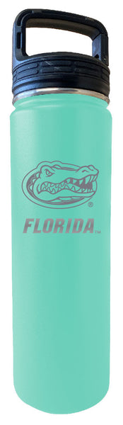 Florida Gators 24 oz Engraved Insulated Stainless Steel Tumbler Water Bottle with Screw on Lid Officially Licensed Collegiate Product