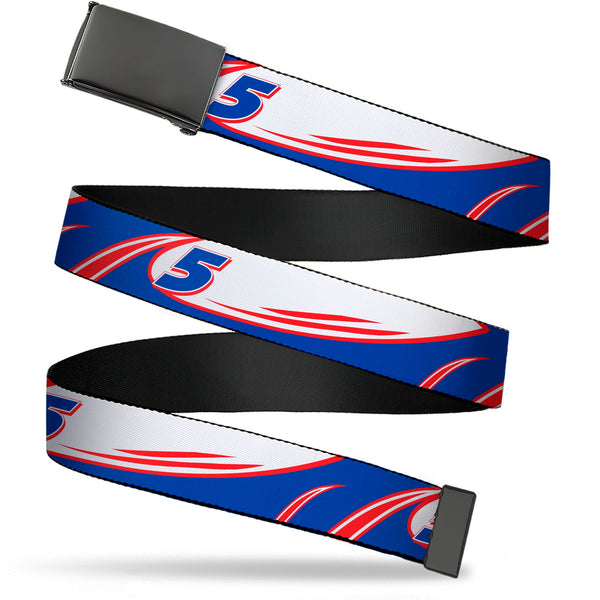 Web Belt Blank Black Buckle - Kyle Larson #5 Car Scheme White/Blue/Red Webbing