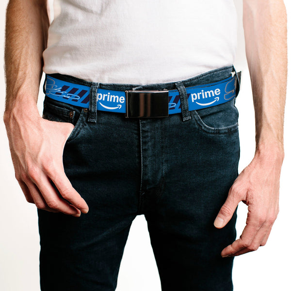 Web Belt Blank Black Buckle - Chase Elliott #9 Autograph PRIME Logo Blue/Black/White Webbing