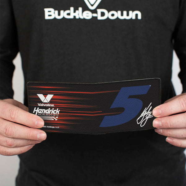 Bi-Fold Wallet - Kyle Larson #5 Autograph VALVOLINE Hendrick Motorsports Logo Black/Red/White/Blue