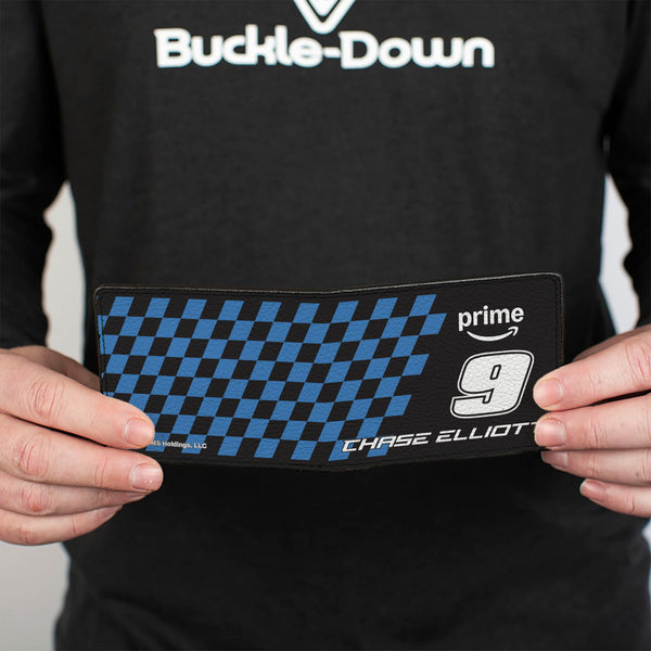 Bi-Fold Wallet - CHASE ELLIOTT #9 PRIME Logo Checker Black/White/Blue