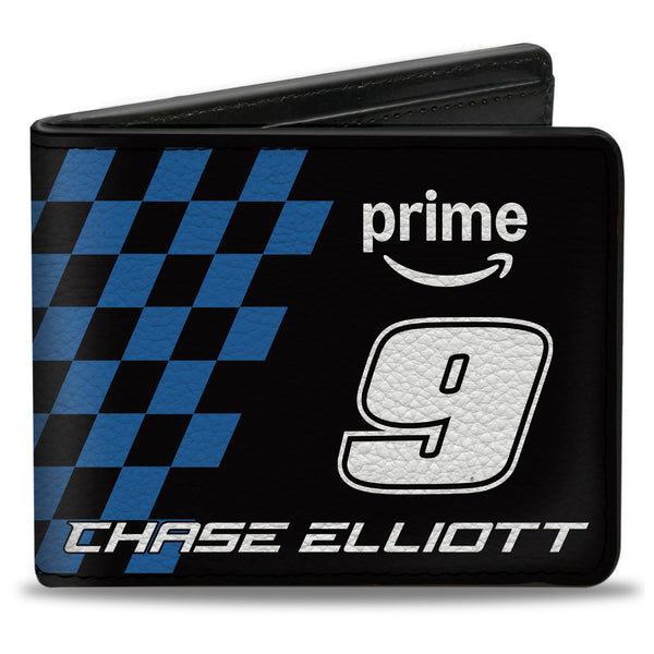 Bi-Fold Wallet - CHASE ELLIOTT #9 PRIME Logo Checker Black/White/Blue