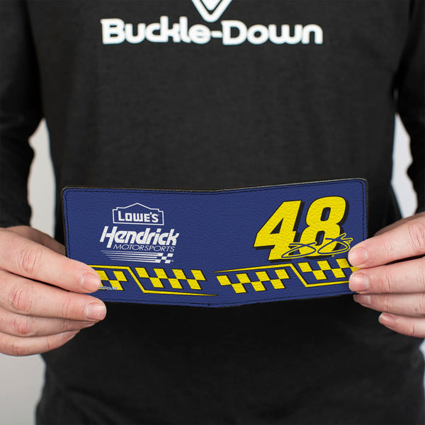 Bi-Fold Wallet - JIMMIE JOHNSON #48 LOWE'S Hendrick Motorsports Racing Logo Blue/White/Yellow