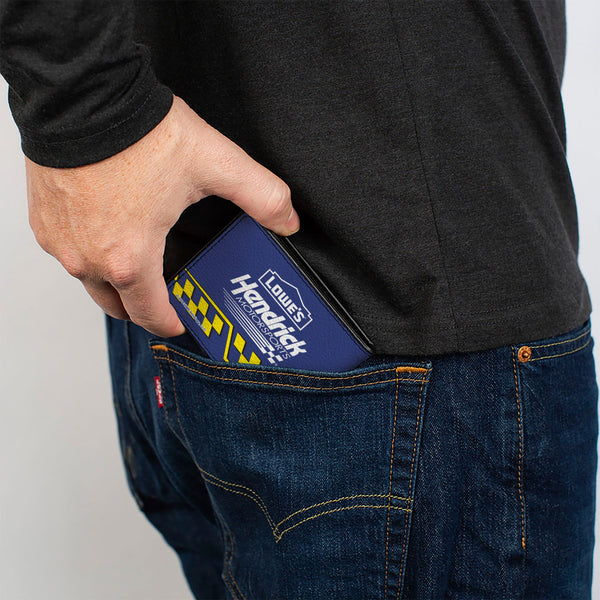 Bi-Fold Wallet - JIMMIE JOHNSON #48 LOWE'S Hendrick Motorsports Racing Logo Blue/White/Yellow