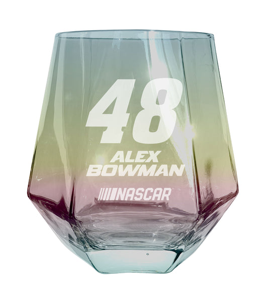 #48 Alex Bowman Officially Licensed 10 oz Engraved Diamond Wine Glass