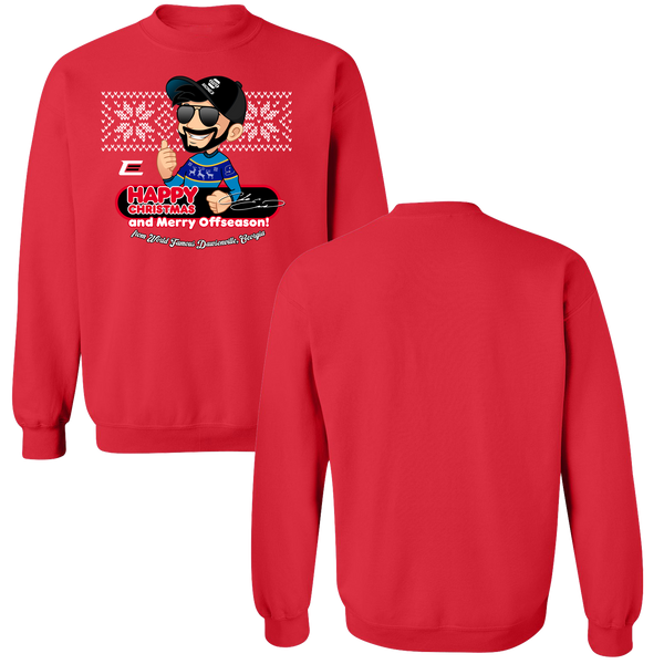 RED HAPPY CHRISTMAS MERRY OFFSEASON SWEATER