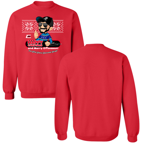 RED HAPPY CHRISTMAS MERRY OFFSEASON SWEATER